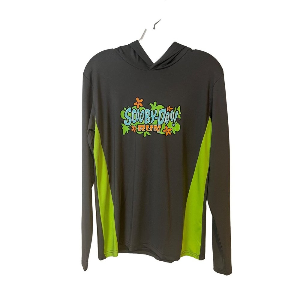 Running Man Hoodie Womens Medium Scooby Doo Ruh Roh Gray Long Sleeve